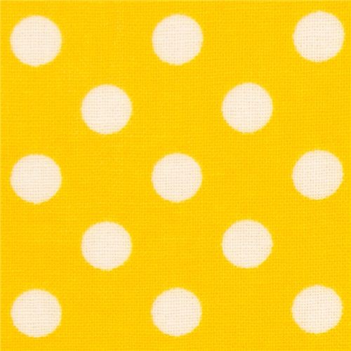 yellow polka dot laminate fabric by Cosmo from Japan