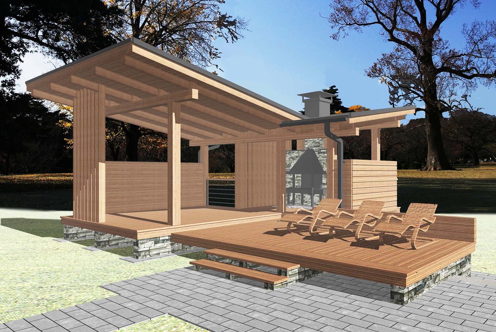 Терраса с летней кухней и барбекю (Истра)