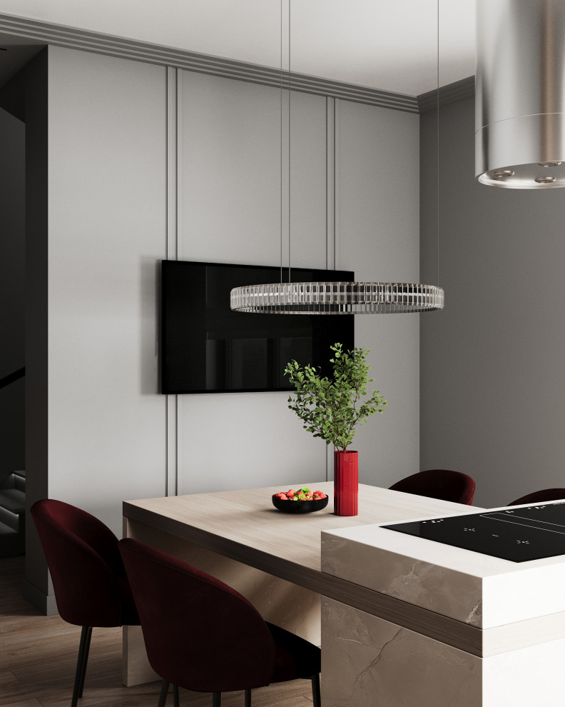 Стильный дом с красными акцентами