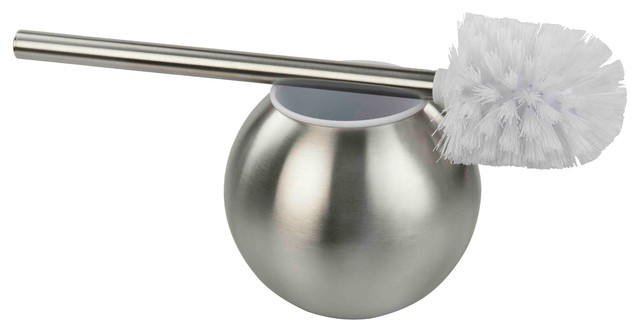 Home Basics Hammered Stainless Steel Toilet Brush and Holder Set