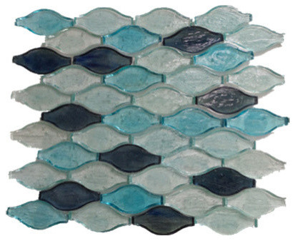 Gl Stone Tile Wavy Shaped Mosaic Reviews Houzz Wavy Shaped Gl Mosaic Tile Dark Blue Turquoise Sky Sample Contemporary