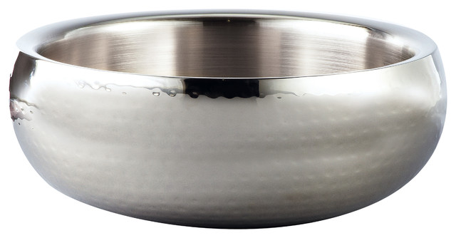 Elegance Hammered Stainless Steel Bowl Contemporary Decorative Elegance Hammered Stainless Steel Bowl