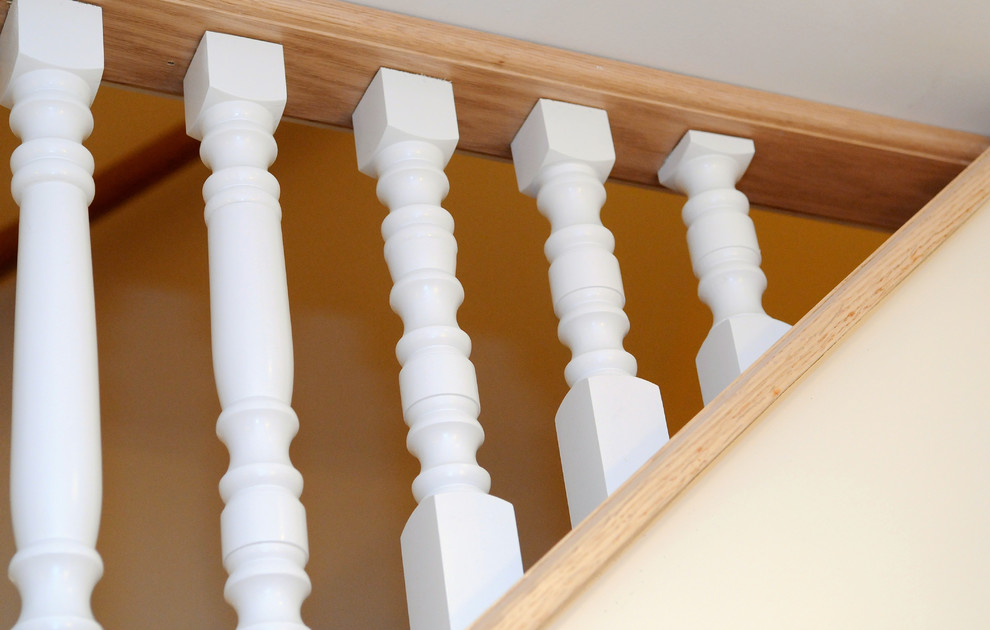 Inspiration for a transitional staircase remodel in Chicago