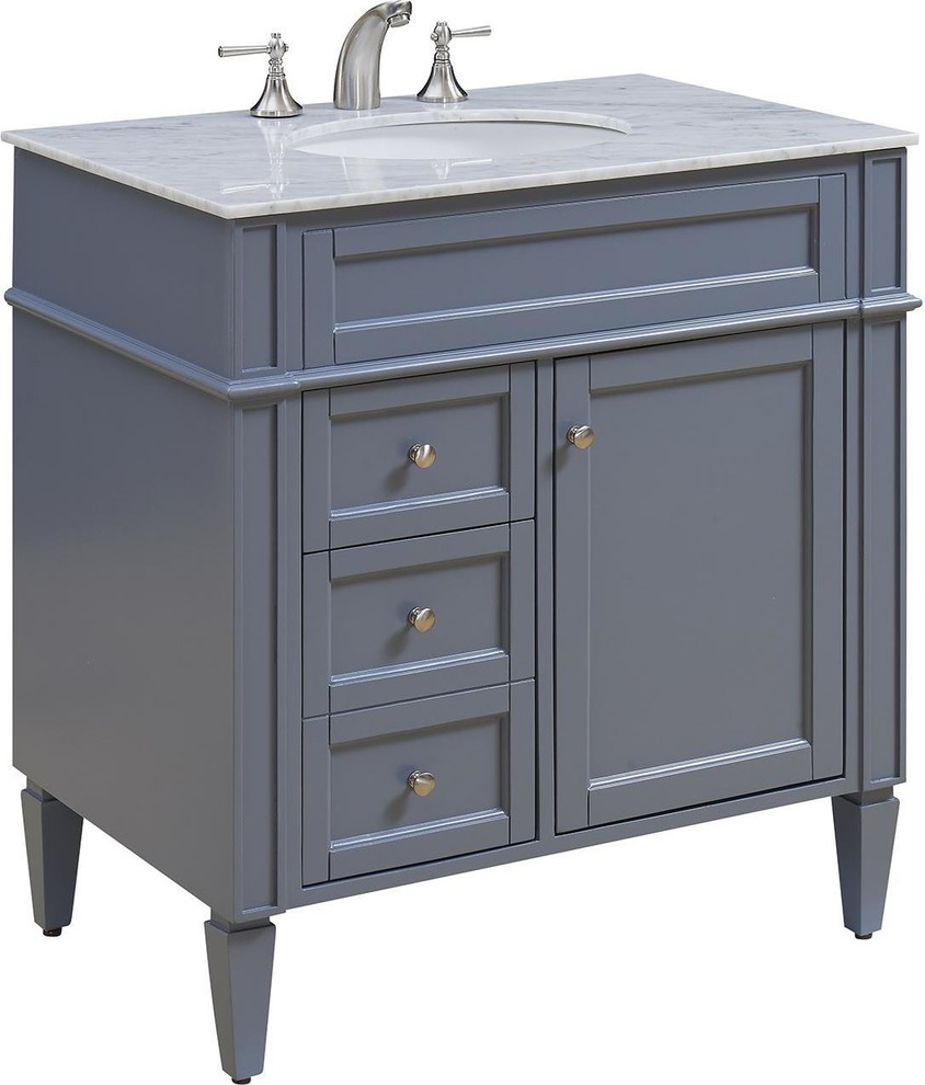 PARK AVE Vanity Cabinet Contemporary Tapering Legs Oval Sink Tapered ...