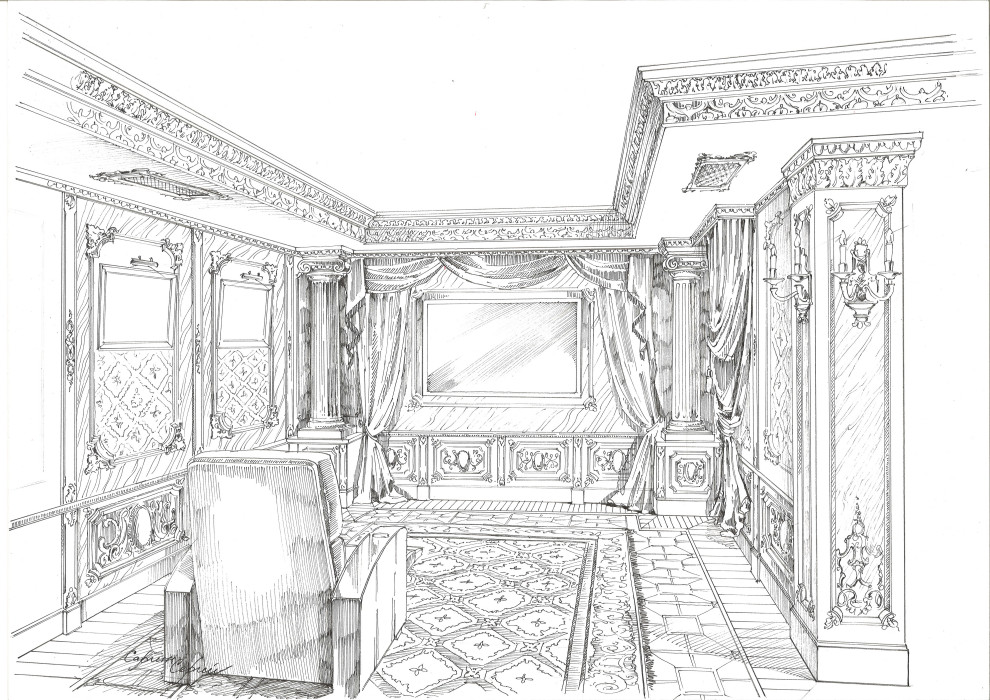 Акварельные эскизы. Загородный дом в Екатеринбурге.