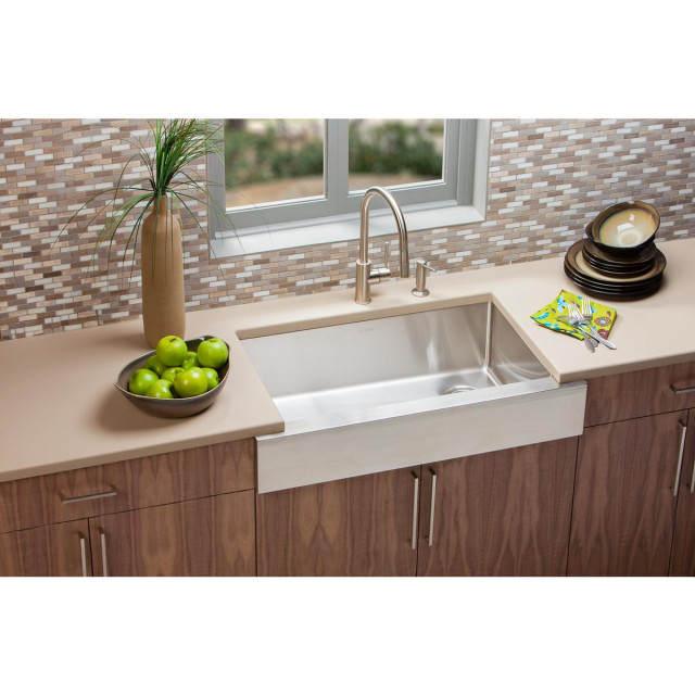 Ectruf30179r Crosstown Stainless Steel 35 7 8 X 20 1 4 Farmhouse Sink Contemporary Kitchen Sinks By Sink Source