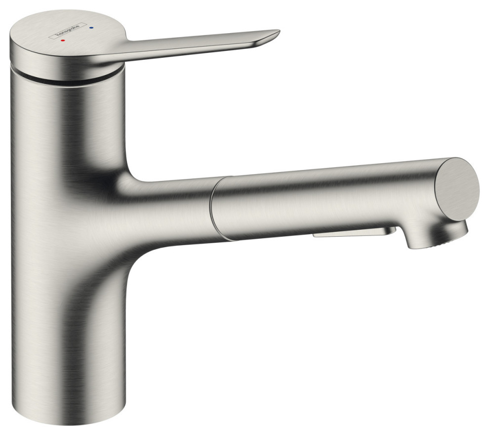 Hansgrohe 74810 Zesis 1.5 GPM 1 Hole Pull Out Kitchen Faucet - Stainless Steel