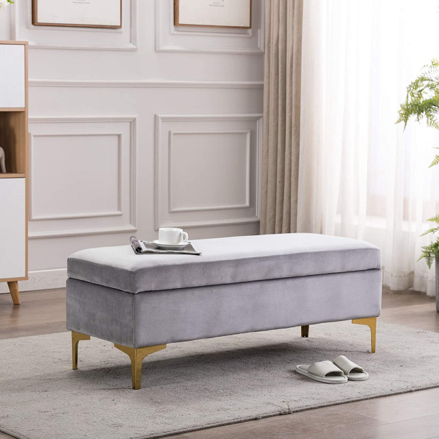 Velvet Fabric Ottoman Tufted Window Seat Storage Bed End Sofa Bench Lounge Room