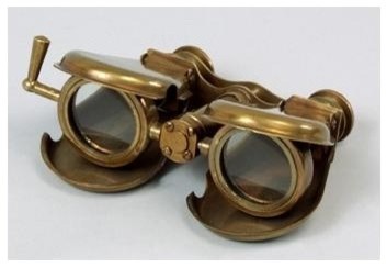 Collapsible Metal Binoculars in Antique Brass