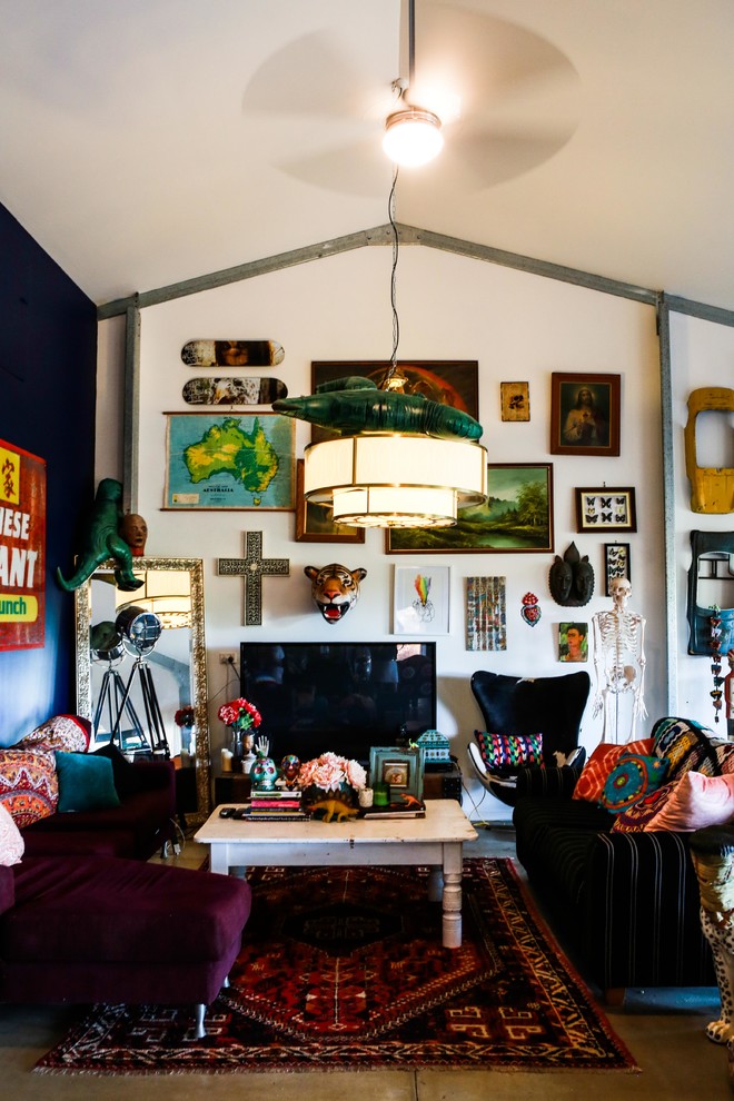 Photo of an eclectic home design in Other.