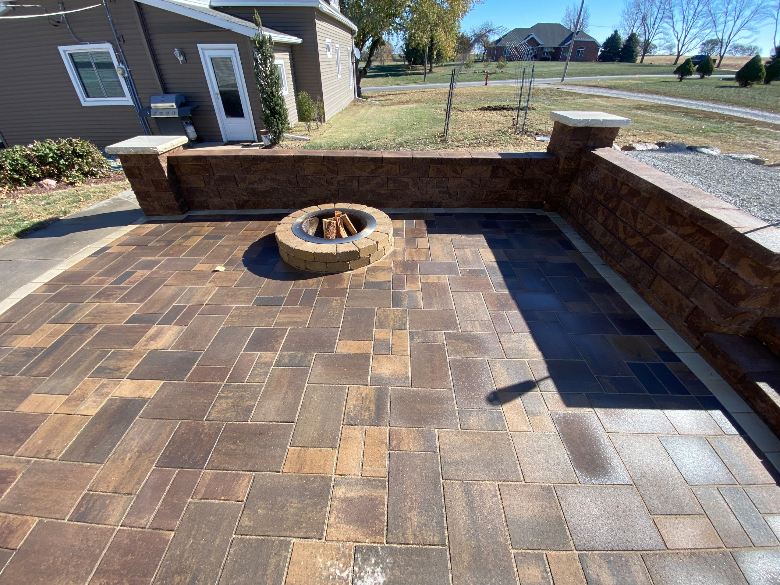 Hardscaping with Fire pit & parking extension