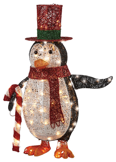 36 Penguin With Led Lights Contemporary Outdoor Holiday