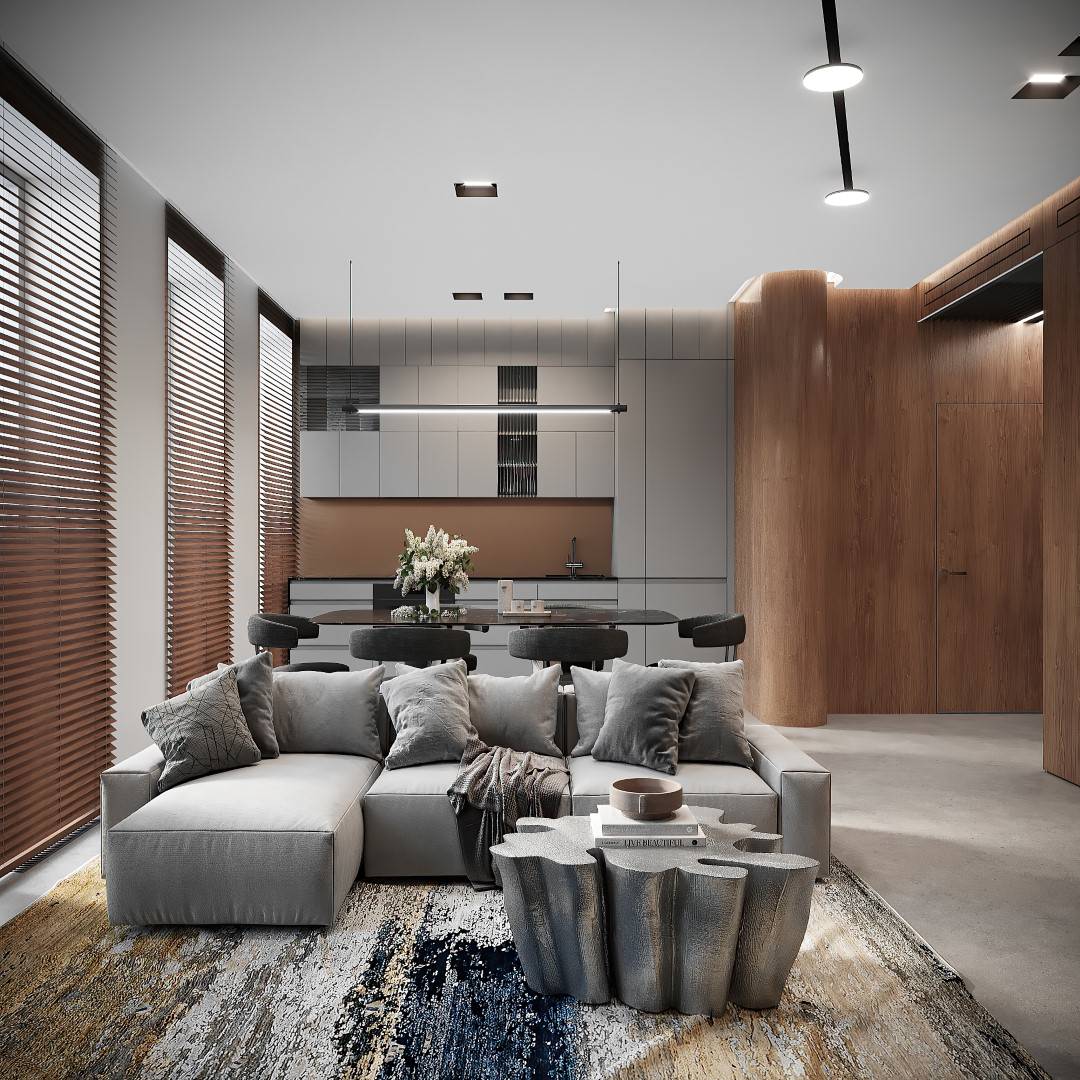 Квартира для молодого человека в современном стиле.