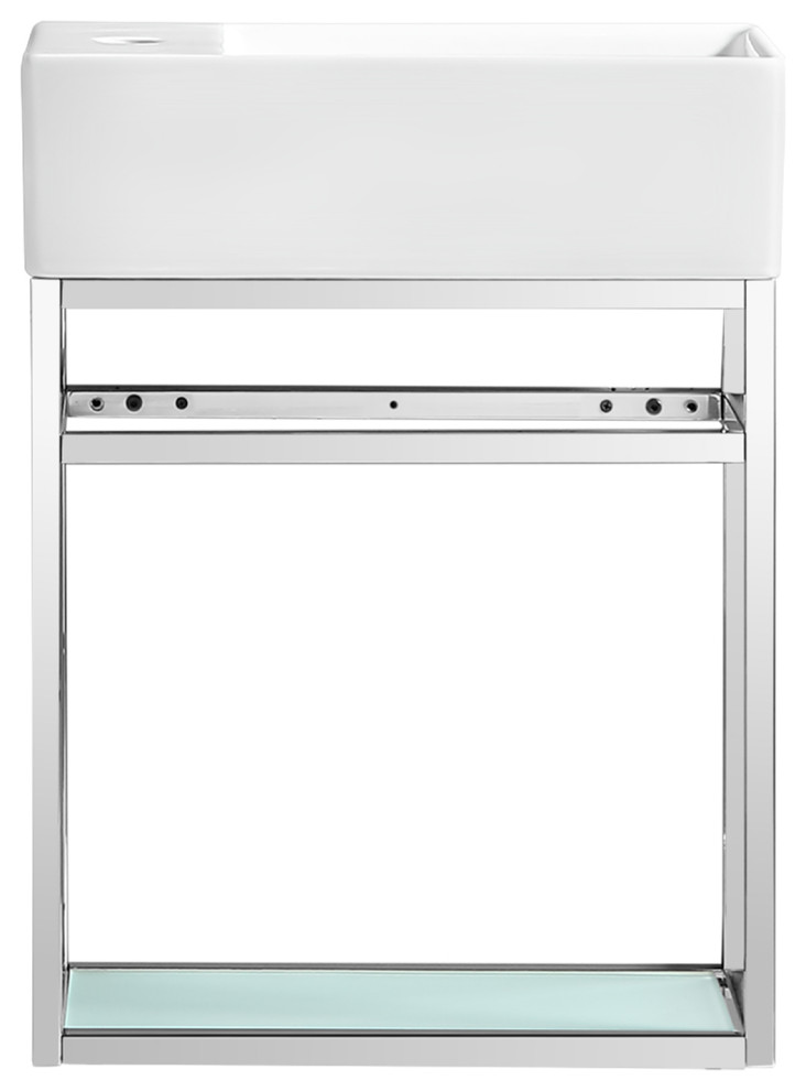 Pierre 19.5" Single, Metal Frame, Open Shelf, Bathroom Vanity