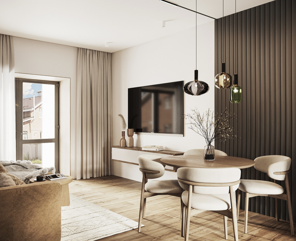 Интерьер кухни-гостиной в частном доме (деревня Крутая)