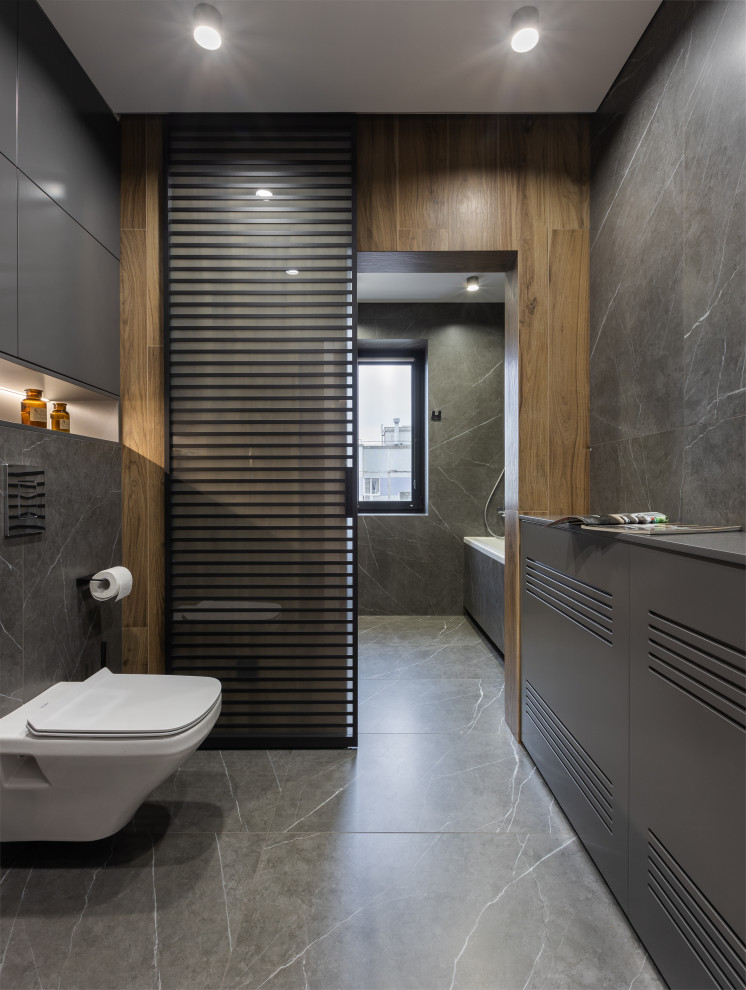 Минималистичная кухня-гостиная