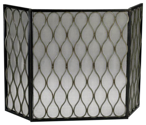 Mystic Gold 29 5 Gold Mesh Fire Screen Mediterranean