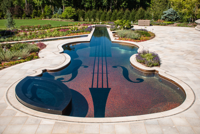 Eclectic Pool New York Glass Tile Swimming Pool Designs Bergen County NJ eclectic-pool