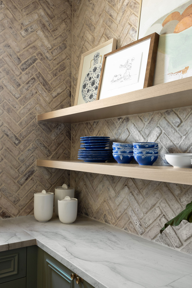 Example of a transitional home design design in Phoenix