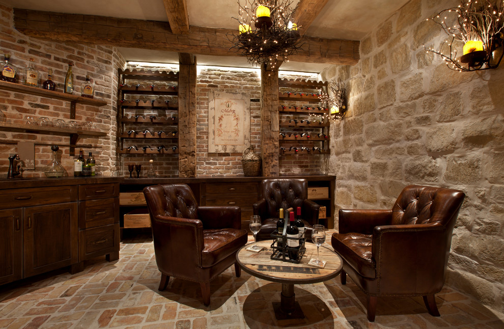 Photo of a mediterranean wine cellar in Houston.