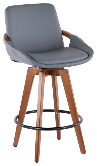 Lumisource Cosmo Counter Stool Walnut, Cosmo Counter Stool