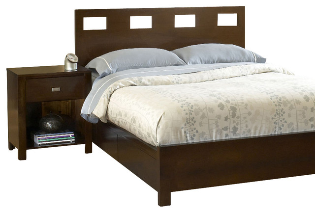 Modus Riva 2-Piece Platform Storage Bedroom Set, Chocolate Brown
