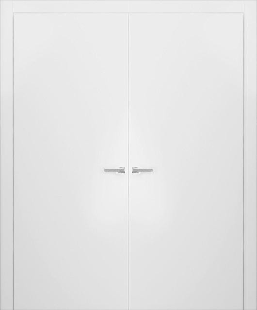 French Double Doors 48 X 80 With Frames Hardware Planum 0010 White Silk
