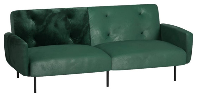 straf Groene bonen touw Convertible Futon Sofa, Velvet Seat With Tufted Back & Square Arms -  Contemporary - Futon Frames - by Decor Love | Houzz