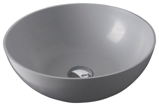 Id Solid Surface 15 Vessel Sink Bowl Above Counter Id Solid Surface 15 Vessel Sink Bowl Above Counter Light Gray