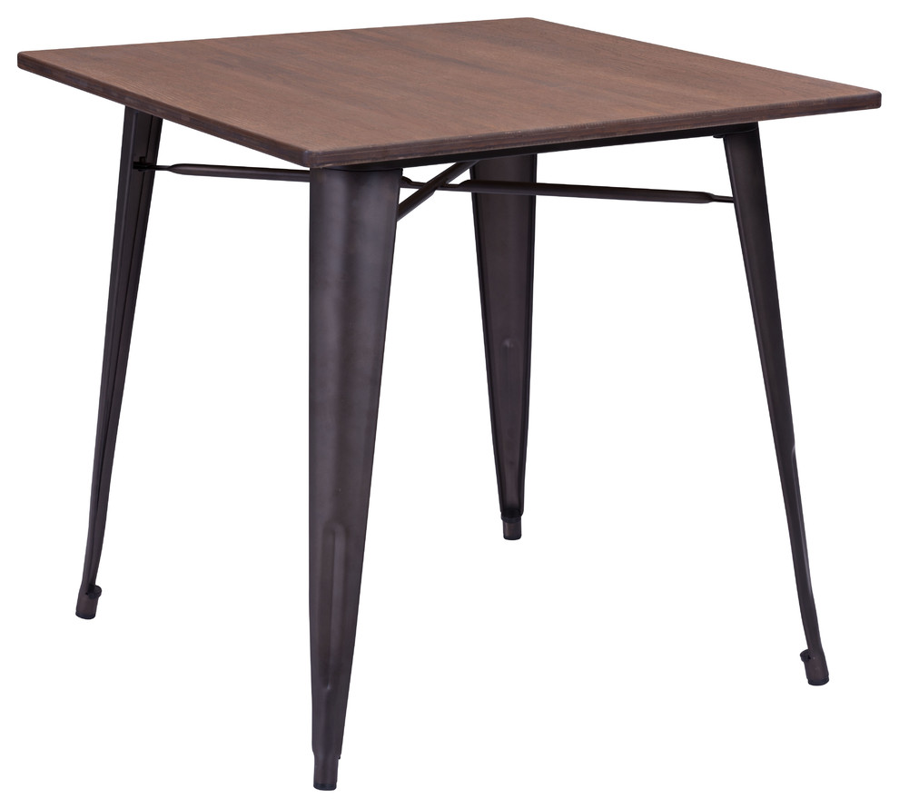 Zuo Modern Titus Dining Table Rusty Wood Rustic Wood Industrial Dining Tables By Patios On Fleek