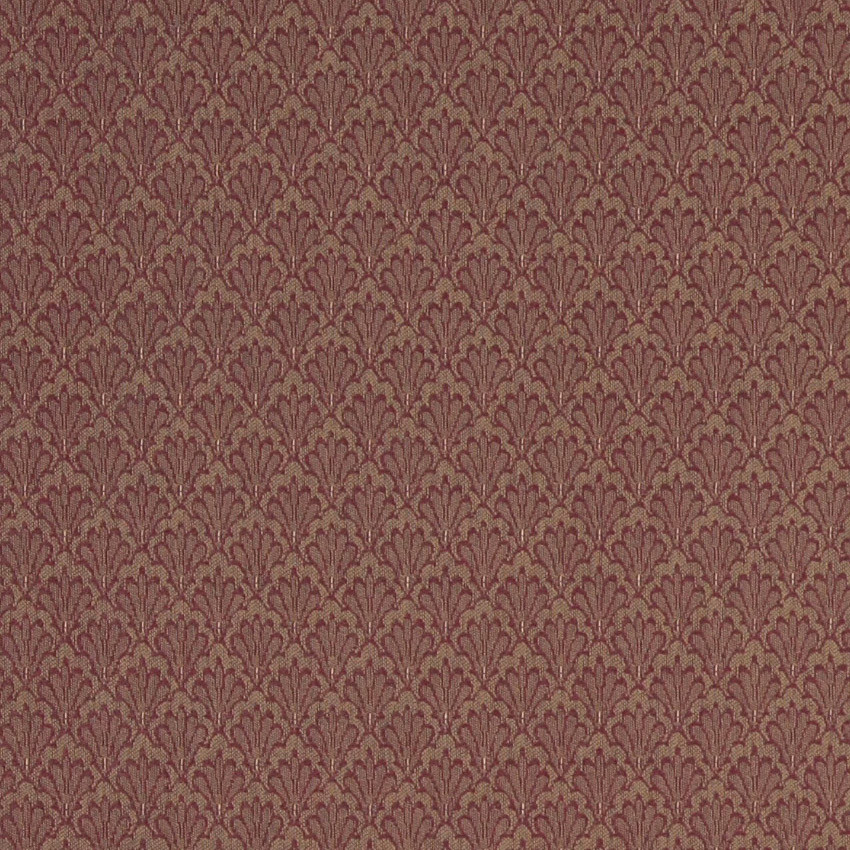 Burgundy And Gold Shell Upholstery Fabric By The Yard