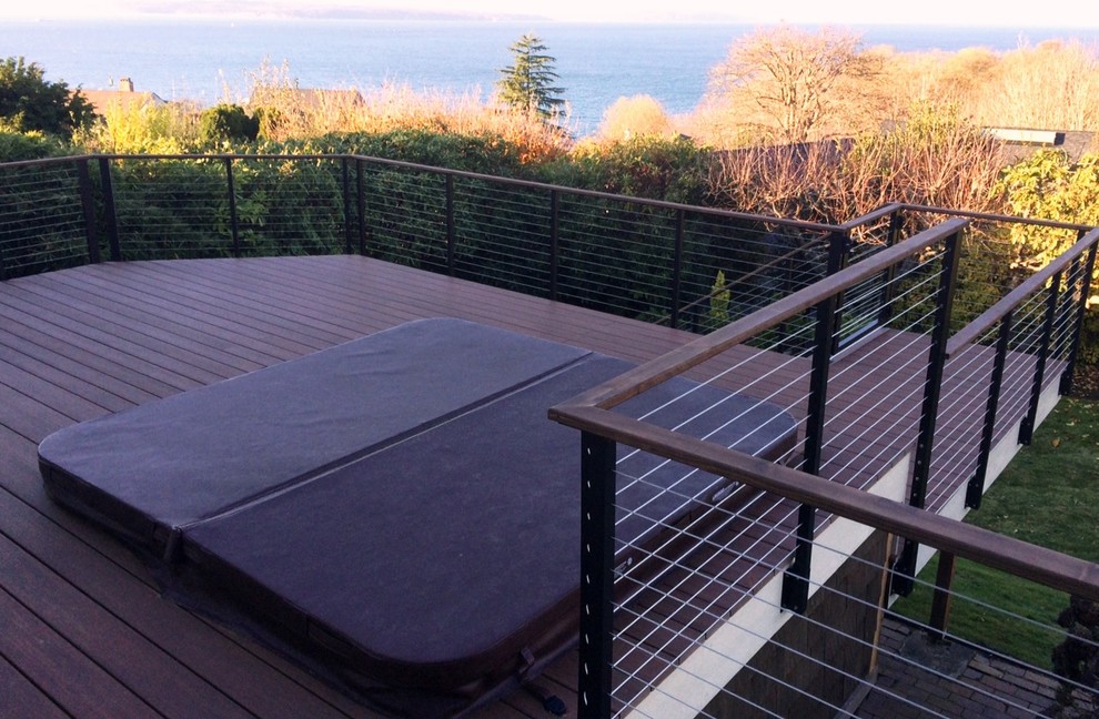 Example of a transitional exterior home design in Seattle