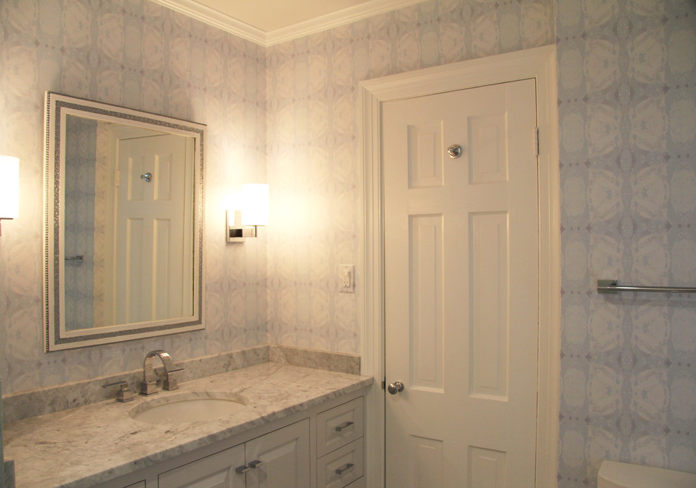 1255 Periwinkle Blue Wallcovering Transitional Bathroom Richmond