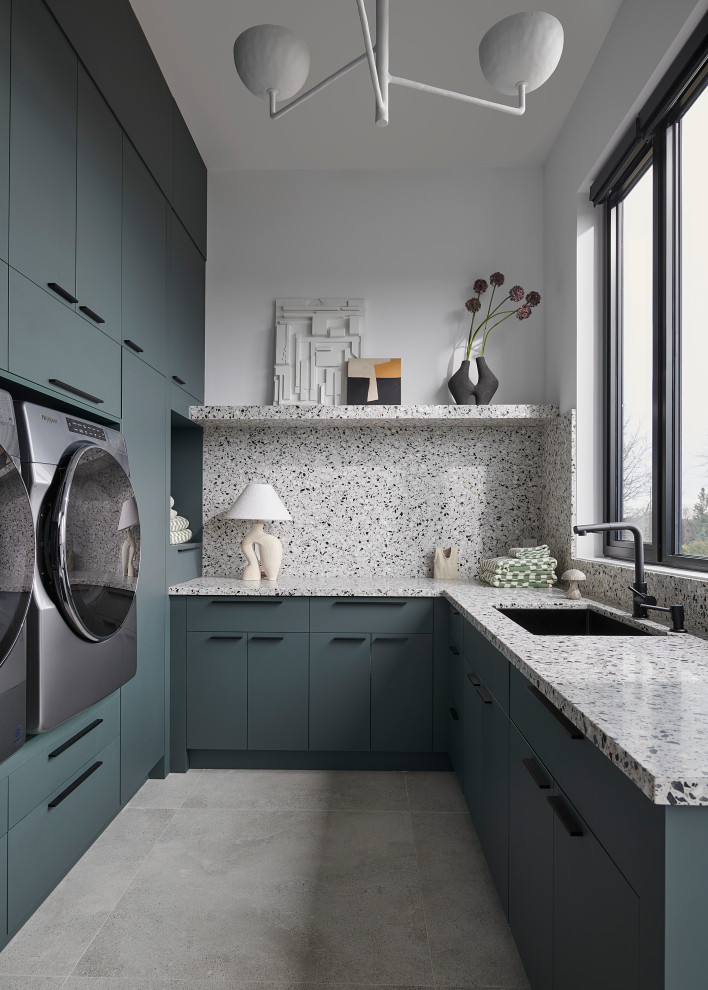 Inspiration for a modern utility room in Toronto.