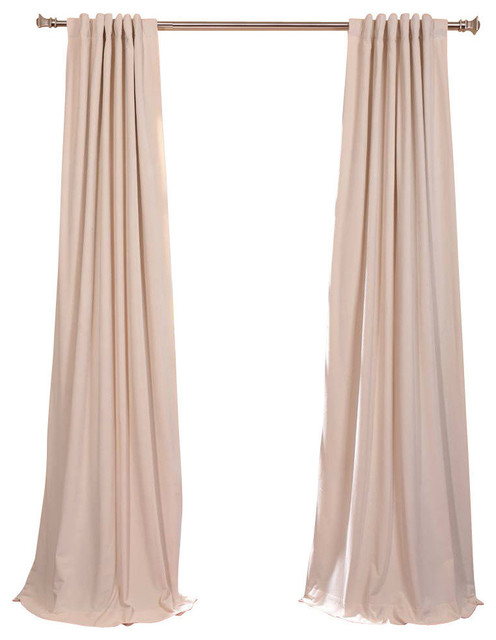 Signature Ivory Blackout Velvet Curtain Single Panel Traditional