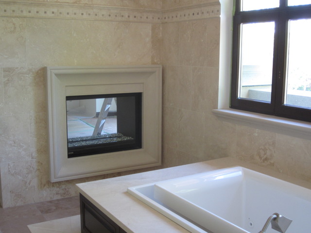 Fireplaces transitional-bathroom
