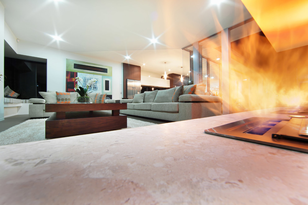 Photo of a contemporary living room in Sunshine Coast.