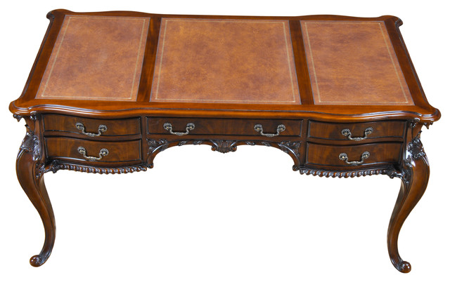 Mahogany And Leather French Desk Traditional Desks And Hutches