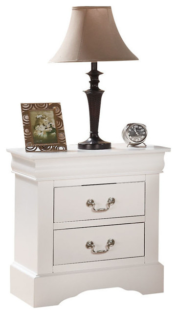 Louis Philippe III Nightstand, White - Traditional - Nightstands And Bedside Tables - by Acme ...