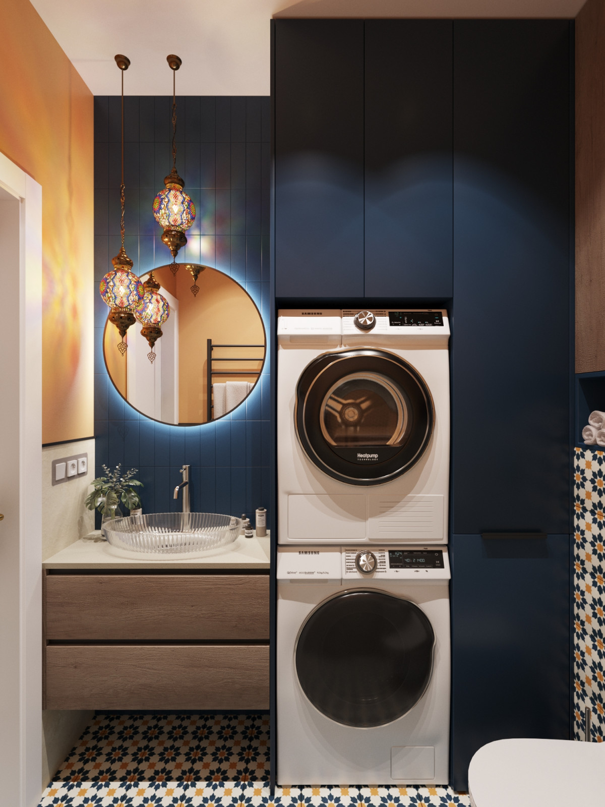 Дизайн проект - яркая двухкомнатная квартира 56 м2