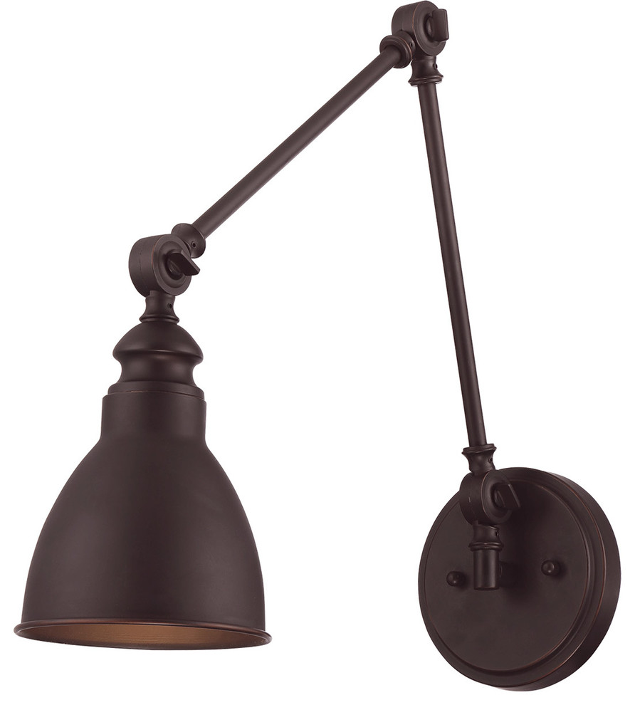 1-Light Adjustable Sconce, English Bronze