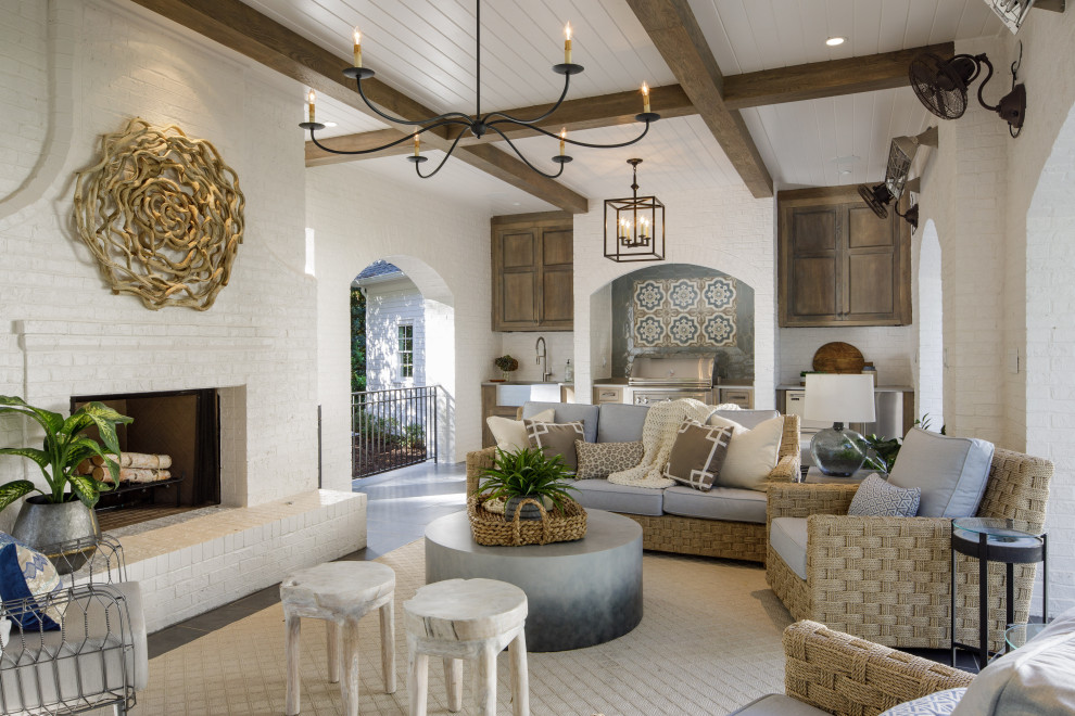 Patio - coastal patio idea in Atlanta with no cover