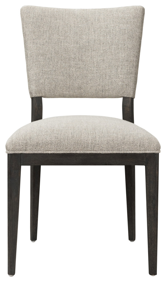 Damian Dining Chair by Kosas Home, Gray Upholstery, Espresso Frame