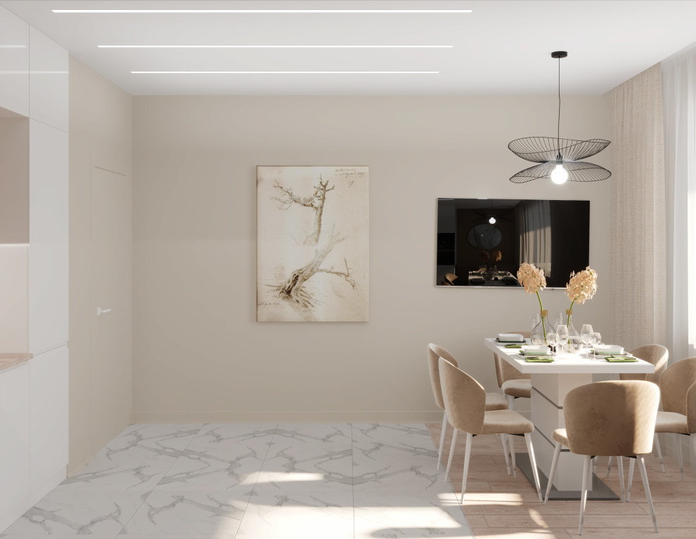 Двухкомнатная квартира в нейтральных тонах