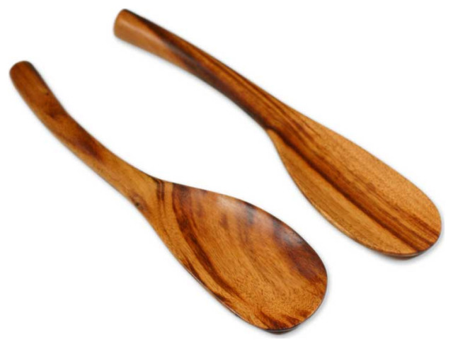 NOVICA Maya Cuisine And Wood Salad Spoons  (Pair)