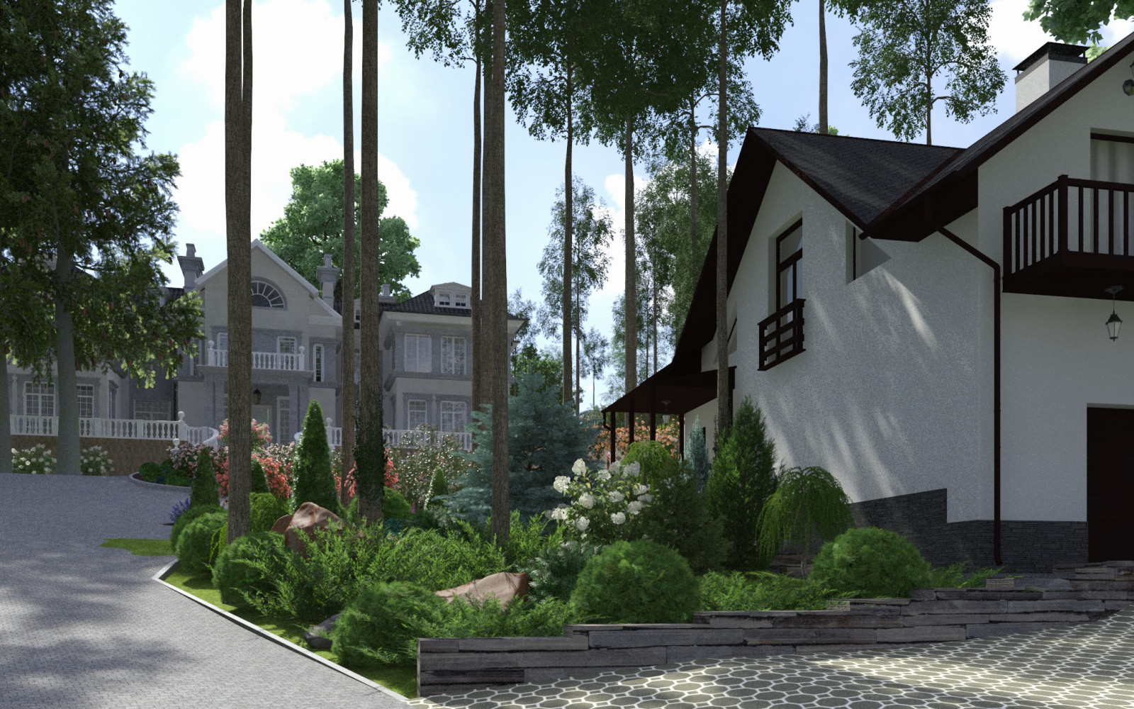 Участок с перепадом высот 20 м