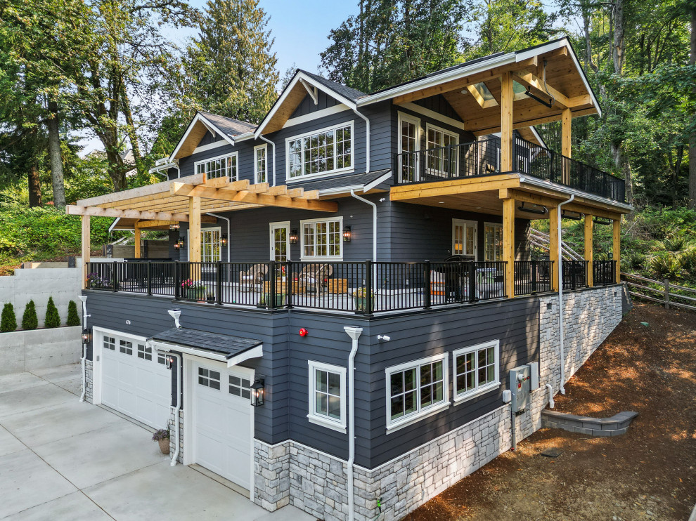 Transitional exterior home idea in Seattle