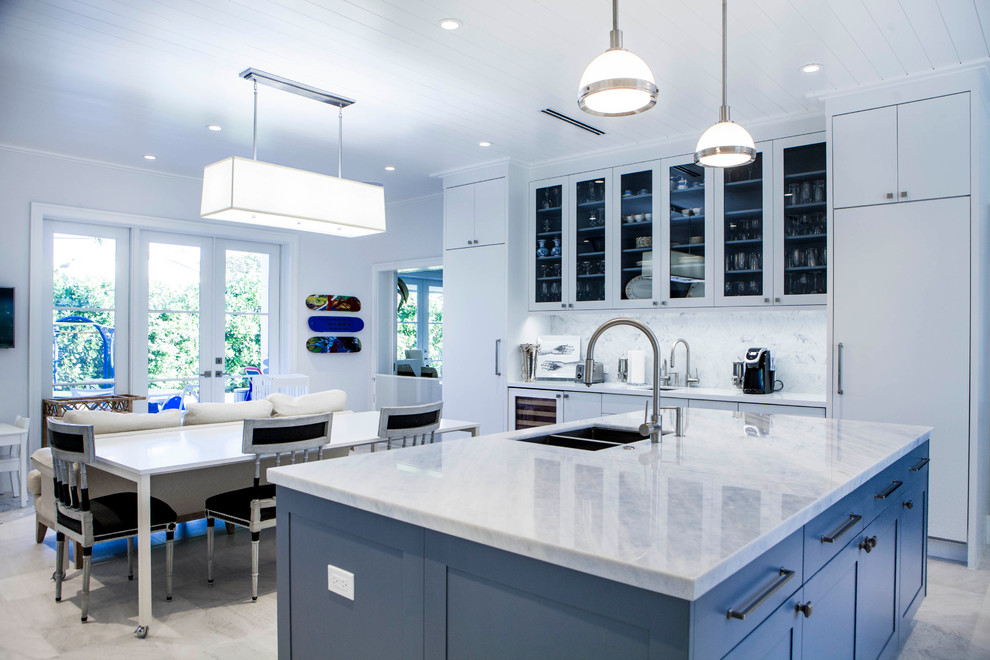 Example of a transitional kitchen design in Miami