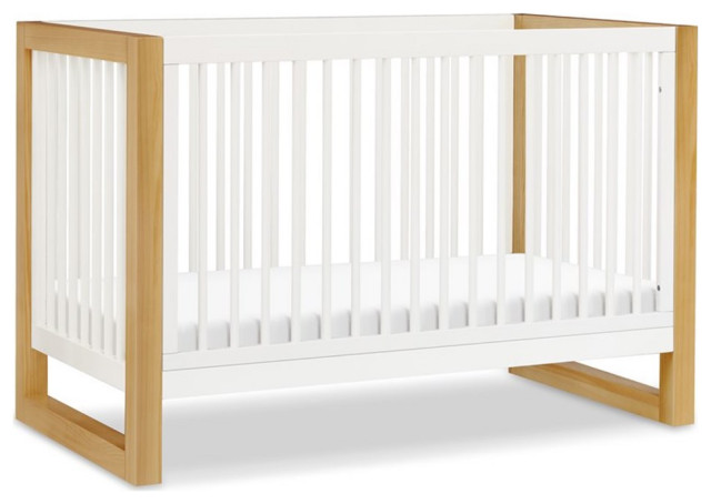 Namesake Nantucket Wood 3-in-1 Convertible Crib in Warm White and Honey
