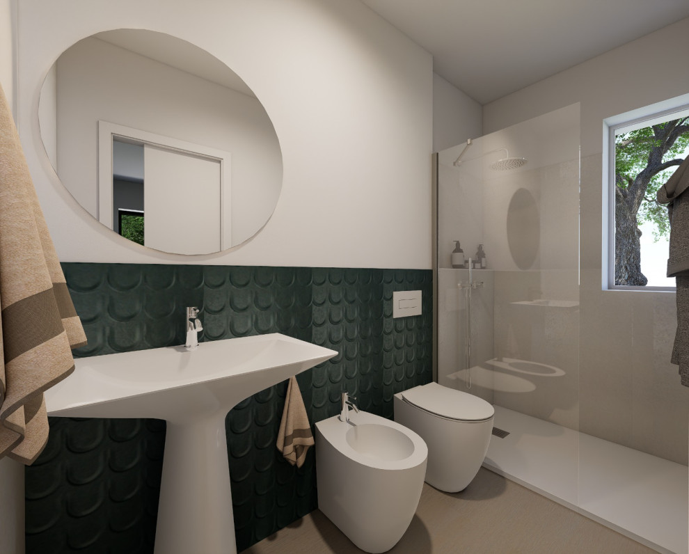 PROGETTO CON RENDER DI CASA IN LEGNO XLAM ECOSOSTENIBILE BIOCLIMATICA A MODICA